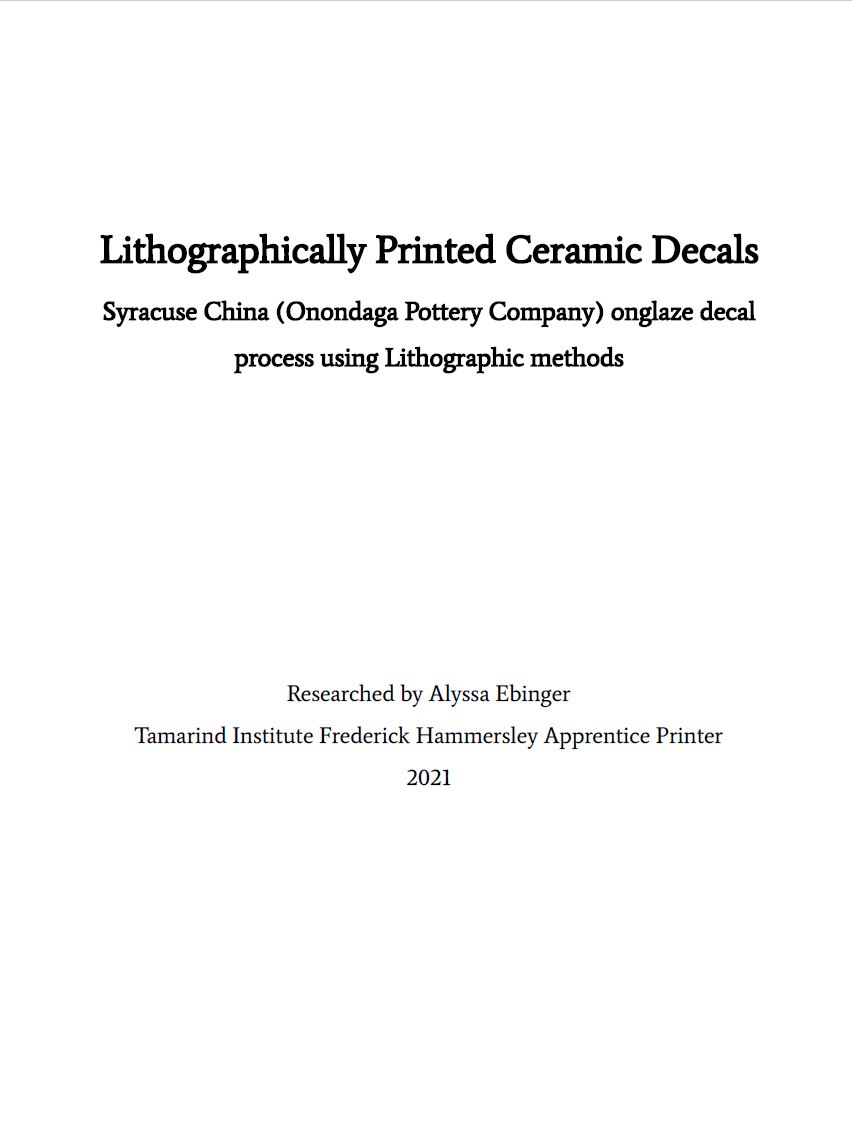 Lithographically Printed Ceramic Decasals