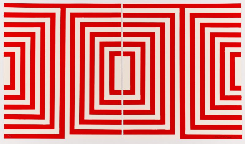 Single-color diptych lithograph by Matt Magee.