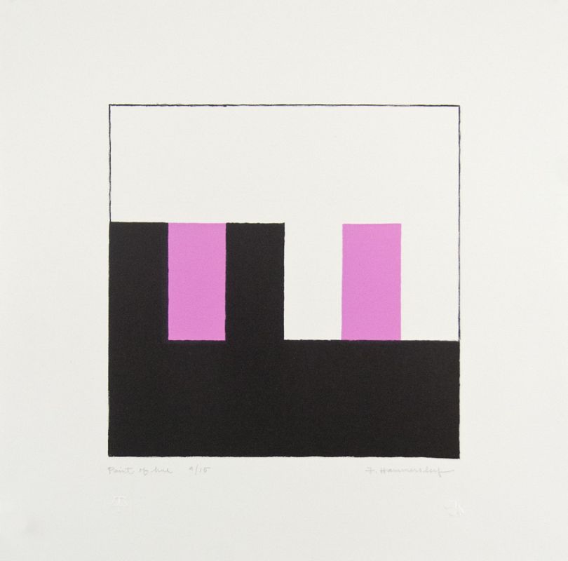 Two-color lithograph by Frederick Hammersley.