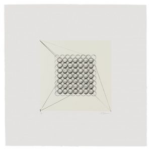 Two-color lithograph with chine collé by Matthew Shlian.