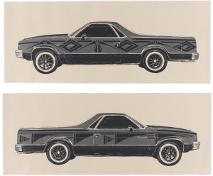 Two El Camino cars by Rose B. Simpson