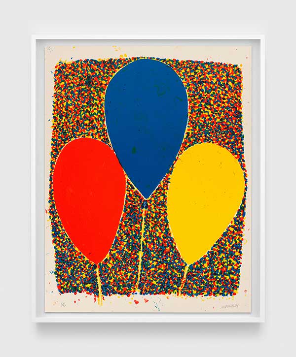 Josh Smith painting of balloons called, Primary Colors