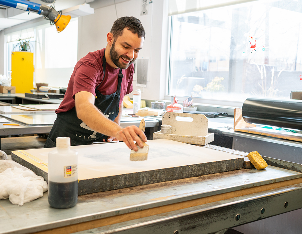 Printmaker William Alba-Carmichael